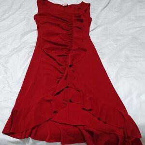 Vibrant Red High Low Dress